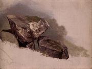 Asher Brown Durand Study of a Rock oil painting